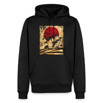 Neunschwänziger Fuchs Japanische Retro Kunst - Männer Premium Bio Hoodie - Schwarz - Vorne - Nico (187cm)