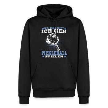 Ich geh Pickleball spielen Pickelball - Männer Premium Bio Hoodie - Schwarz - Vorne - Nico (187cm)