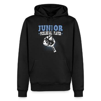 Joueur junior de pickleball Pickelball - Sweat à capuche Premium bio Homme - noir - Devant - Nico (187cm)