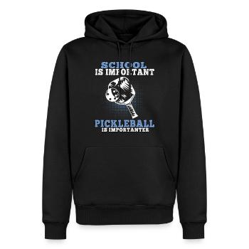 Pickleball ist wichtiger Pickelball - Männer Premium Bio Hoodie - Schwarz - Vorne - Nico (187cm)