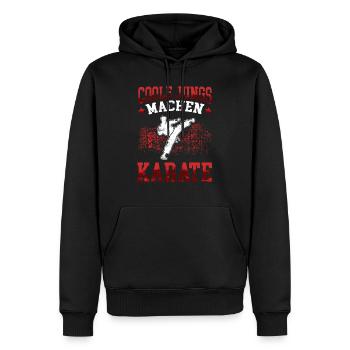 Coole Jungs Karate Karateka asiatischer Kampfsport - Männer Premium Bio Hoodie - Schwarz - Vorne - Nico (187cm)