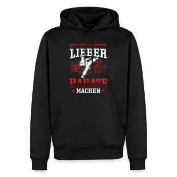 Lieber Karate Karateka asiatischer Kampfsport - Männer Premium Bio Hoodie - Schwarz - Vorne - Nico (187cm)