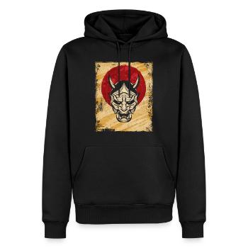 Oni Masque Art Japonais Vintage Fighter Rétro - Sweat à capuche Premium bio Homme - noir - Devant - Nico (187cm)