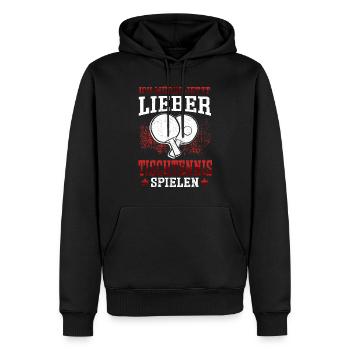 Lieber Tischtennis spielen Tischtennisspieler - Männer Premium Bio Hoodie - Schwarz - Vorne - Nico (187cm)