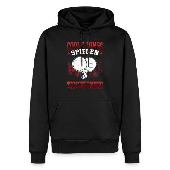 Coole Jungs spielen Tischtennis Tischtennisspieler - Männer Premium Bio Hoodie - Schwarz - Vorne - Nico (187cm)