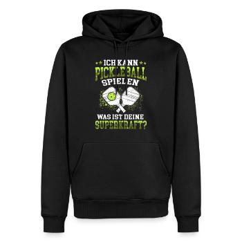 Pickelball Ich kann Pickleball spielen - Männer Premium Bio Hoodie - Schwarz - Vorne - Nico (187cm)