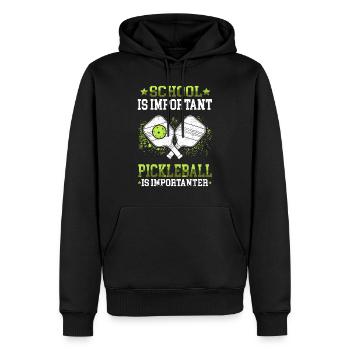 Pickleball ist wichtiger Pickelball - Männer Premium Bio Hoodie - Schwarz - Vorne - Nico (187cm)