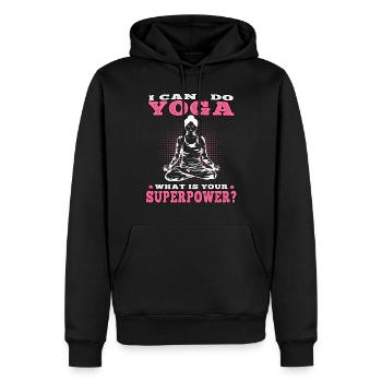 Yoga Je peux faire du yoga Namasté Méditation - Sweat à capuche Premium bio Homme - noir - Devant - Nico (187cm)