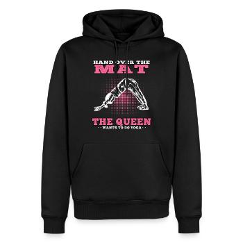 Yoga Queen veut faire du yoga Namasté Meditation - Sweat à capuche Premium bio Homme - noir - Devant - Nico (187cm)