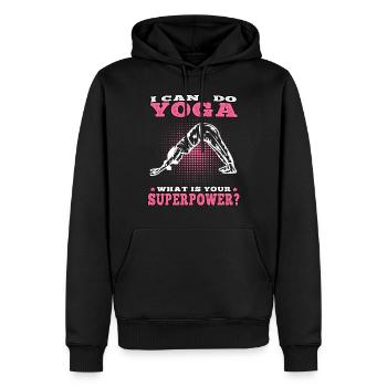 Yoga Je peux faire du yoga Namasté Méditation - Sweat à capuche Premium bio Homme - noir - Devant - Nico (187cm)