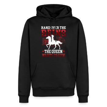 Queen veut monter à cheval Rider Rider - Sweat à capuche Premium bio Homme - noir - Devant - Nico (187cm)