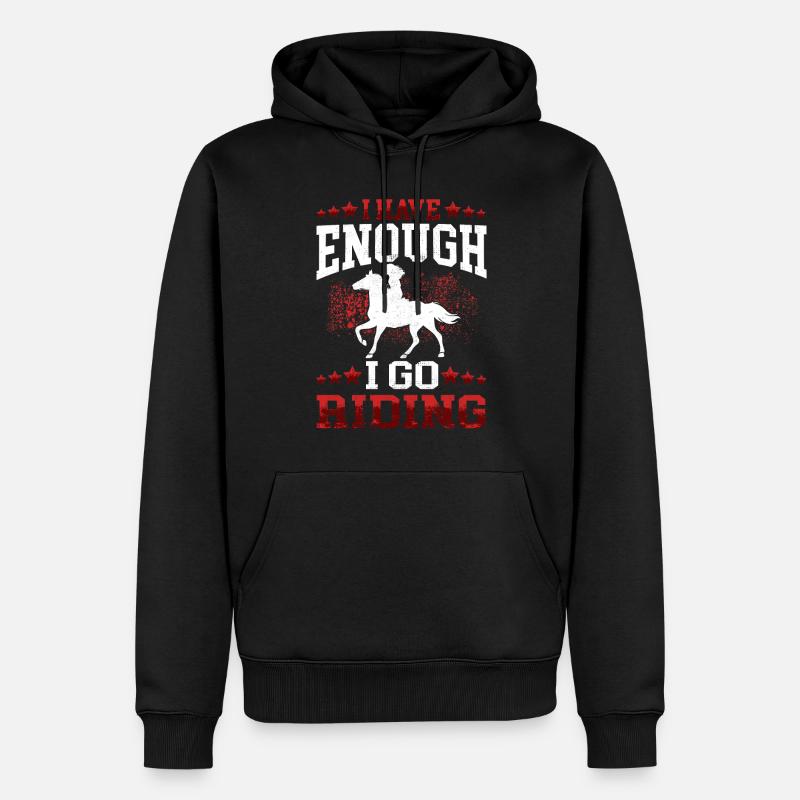 Je monte à cheval cavalier - Sweat à capuche Premium bio Homme - noir