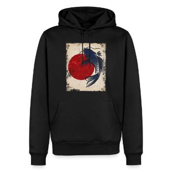 Koi Carp Art Japonais Art Vintage Rétro - Sweat à capuche Premium bio Homme - noir - Devant - Nico (187cm)