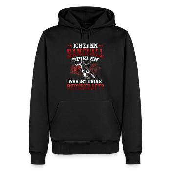 Handball spielen Superkraft Handballer - Männer Premium Bio Hoodie - Schwarz - Vorne - Nico (187cm)