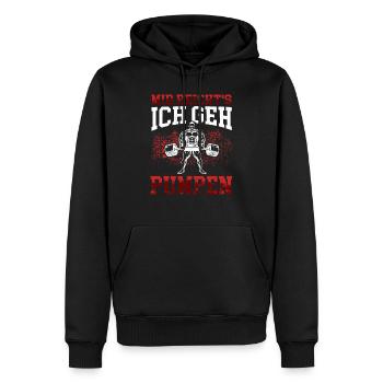König will Pumpen Fitnesstudio Workout Fitness Gym - Männer Premium Bio Hoodie - Schwarz - Vorne - Nico (187cm)