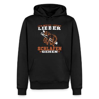 Faultier würde lieber schlafen gehen Faulenzer - Männer Premium Bio Hoodie - Schwarz - Vorne - Nico (187cm)