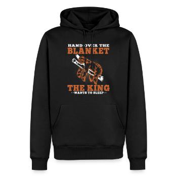 Paresseux Le roi veut dormir paresseux Paresseux - Sweat à capuche Premium bio Homme - noir - Devant - Nico (187cm)