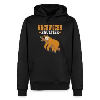 Nachwuchs Faultier Ich geh schlafen faul Faulenzer - Männer Premium Bio Hoodie - Schwarz - Vorne - Nico (187cm)