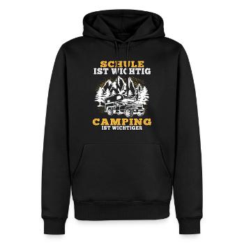 camping ist wichtiger campen Wohnwagen Urlaub - Männer Premium Bio Hoodie - Schwarz - Vorne - Nico (187cm)