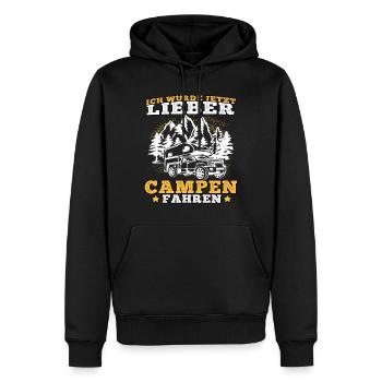 camping würde lieber campen Wohnwagen Urlaub - Männer Premium Bio Hoodie - Schwarz - Vorne - Nico (187cm)