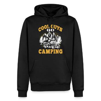 Des gars cool qui conduisent des vacances en caravane de camping - Sweat à capuche Premium bio Homme - noir - Devant - Nico (187cm)
