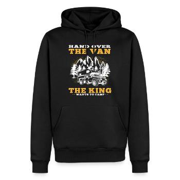 Camping King veut des vacances en camping-caravane - Sweat à capuche Premium bio Homme - noir - Devant - Nico (187cm)