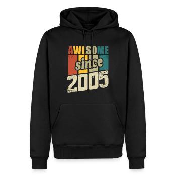 18 ans Génial depuis 2005 18ème anniversaire - Sweat à capuche Premium bio Homme - noir - Devant - Nico (187cm)