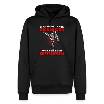 Kickboxen Was ist Superkraft? Muay Thai Kampfsport - Männer Premium Bio Hoodie - Schwarz - Vorne - Nico (187cm)