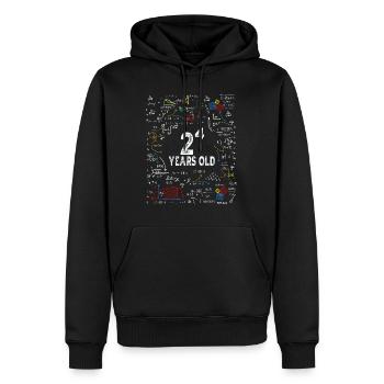 Deux à la puissance de quatre = 16 ans - Mathématiques - Sweat à capuche Premium bio Homme - noir - Devant - Nico (187cm)