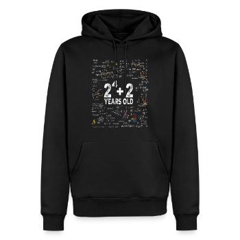 Deux à la puissance quatre = 18 ans - Mathématiques - Sweat à capuche Premium bio Homme - noir - Devant - Nico (187cm)