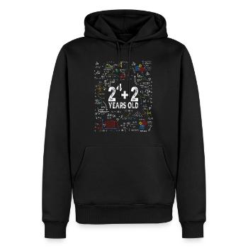 Deux à la puissance quatre = 18 ans - Mathématiques - Sweat à capuche Premium bio Homme - noir - Devant - Nico (187cm)