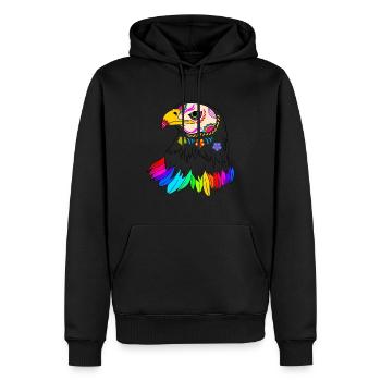 Day of the dead farbiger Adler mexikanisches - Männer Premium Bio Hoodie - Schwarz - Vorne - Nico (187cm)