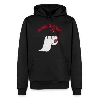 Toilettenpapier Der Richtige Weg lustiges - Männer Premium Bio Hoodie - Schwarz - Vorne - Nico (187cm)