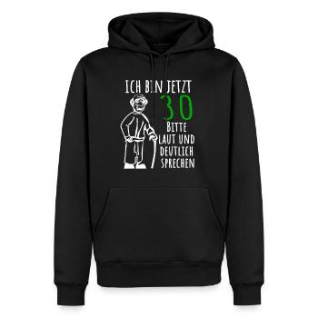 Ich bin jetzt 30 Jahre 30. Geburtstag Deko - Männer Premium Bio Hoodie - Schwarz - Vorne - Nico (187cm)