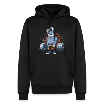 Fitnesstraining Pumpernickel Kreuzheben Fitness - Männer Premium Bio Hoodie - Schwarz - Vorne - Nico (187cm)