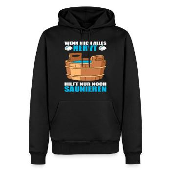 Saunieren Sauna Saunameister Wellness Erholung - Männer Premium Bio Hoodie - Schwarz - Vorne - Nico (187cm)