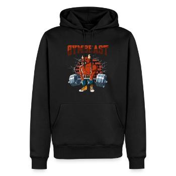 Fitness Training Pompes Bull Deadlift Fitness - Sweat à capuche Premium bio Homme - noir - Devant - Nico (187cm)
