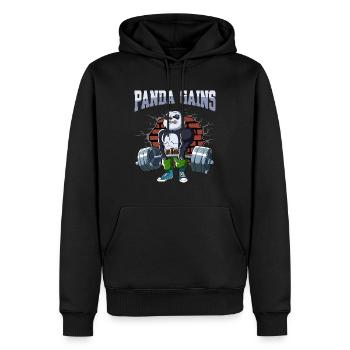 Fitness Training Pompes Panda Deadlift Fitness - Sweat à capuche Premium bio Homme - noir - Devant - Nico (187cm)