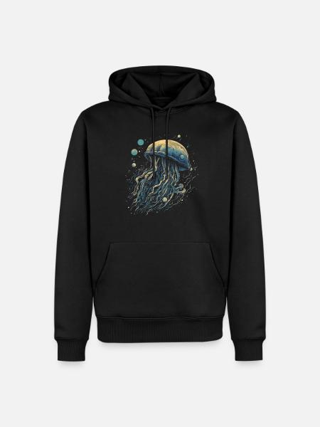 Méduse - Sweat à capuche Premium bio Homme - noir