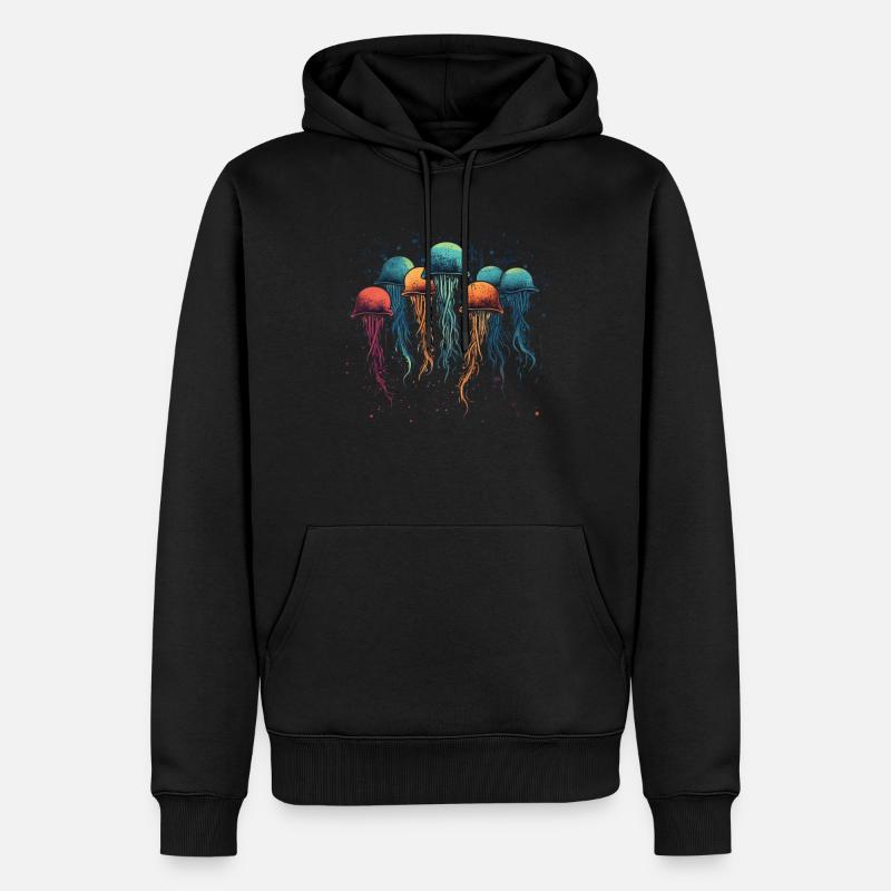 Jellyfish - Männer Premium Bio Hoodie - Schwarz