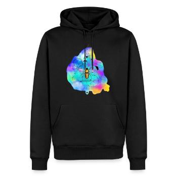 BEE GEOMETRIC - Men’s Premium Organic Hoodie - black - Front - Nico (187cm)