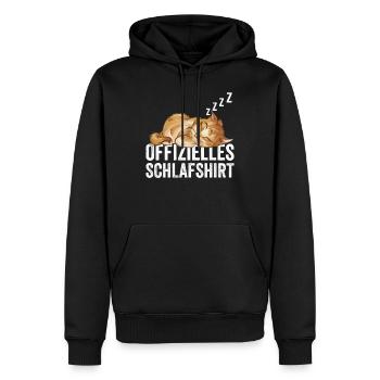 Chemise de sommeil officielle Chat - Sweat à capuche Premium bio Homme - noir - Devant - Nico (187cm)