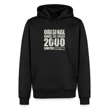 Original since 2000 Geburtstag 24 Jahre - Männer Premium Bio Hoodie - Schwarz - Vorne - Nico (187cm)