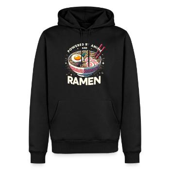 Propulsé par l’anime et les ramen - Sweat à capuche Premium bio Homme - noir - Devant - Nico (187cm)