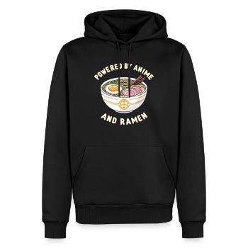Propulsé par l’anime et les ramen - Sweat à capuche Premium bio Homme - noir - Devant - Nico (187cm)