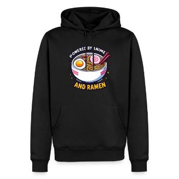Propulsé par l’anime et les ramen - Sweat à capuche Premium bio Homme - noir - Devant - Nico (187cm)