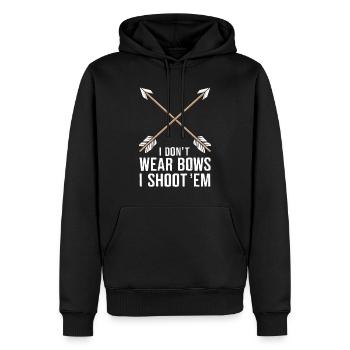 I Don't Wear Bows I Shoot Them Bogenschütze - Männer Premium Bio Hoodie - Schwarz - Vorne - Nico (187cm)