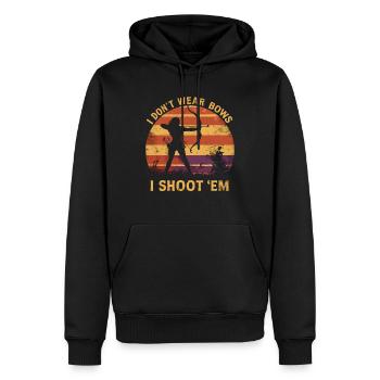I Don't Wear Bows I Shoot Them Bogenschütze - Männer Premium Bio Hoodie - Schwarz - Vorne - Nico (187cm)