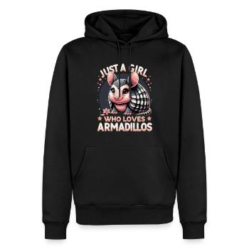 Just a girl who loves armadillos Armadillo - Men’s Premium Organic Hoodie - black - Front - Nico (187cm)