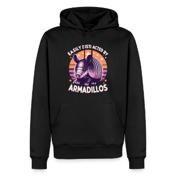 Leicht abgelenkt durch Armadillos Gürteltier - Männer Premium Bio Hoodie - Schwarz - Vorne - Nico (187cm)
